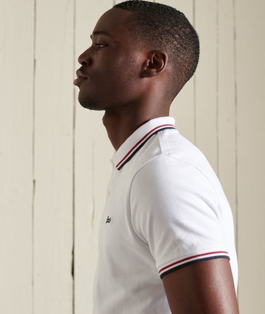 Polo van biologisch katoen met korte mouwen en contrasterende strepen Image 6