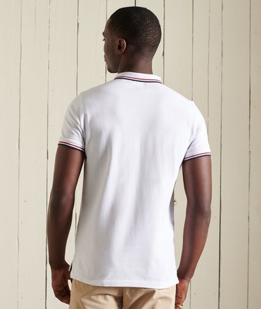 Polo van biologisch katoen met korte mouwen en contrasterende strepen Image 3