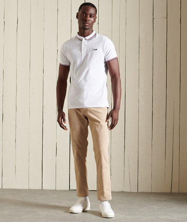 Polo van biologisch katoen met korte mouwen en contrasterende strepen Image 4