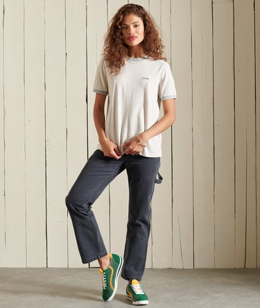 Organic Cotton Vintage Logo Ringer T-Shirt Image 2