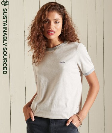Organic Cotton Vintage Logo Ringer T-Shirt Image 1