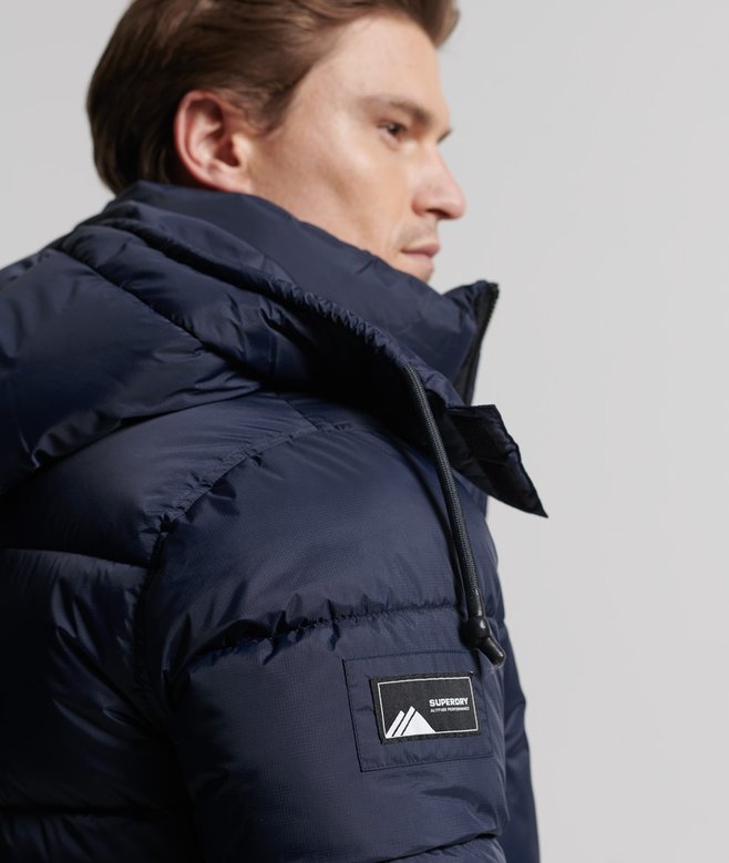 Lange Ripstop Steppjacke finster marineblau für Herren Superdry DE