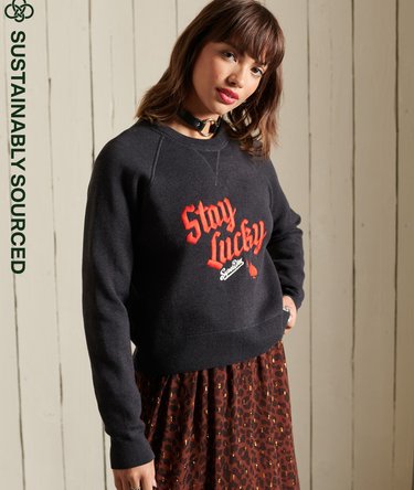 Pullover aus Bio-Baumwolle mit Rundhalsausschnitt und Stickerei Image 1