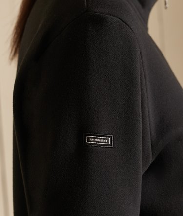 Loose Fit Embroidered Logo  Zip Henley Sweatshirt Image 3