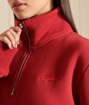 Sweat ample à col tunisien zippé et logo brodé Image 2