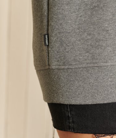 Loose Fit Embroidered Logo  Zip Henley Sweatshirt Image 4