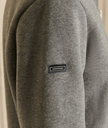 Loose Fit Embroidered Logo  Zip Henley Sweatshirt Image 3