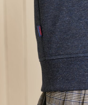 Loose Fit Embroidered Logo  Zip Henley Sweatshirt Image 4