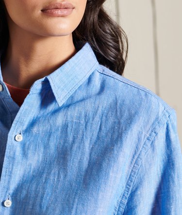 Chemise Studios coupe ample en coton bio et lin Image 2