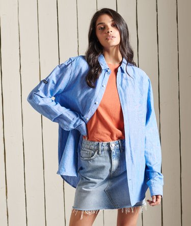 Chemise Studios coupe ample en coton bio et lin Image 1