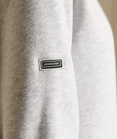 Loose Fit Embroidered Logo  Zip Henley Sweatshirt Image 3