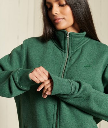 Chaqueta de chándal suelta con cremallera y logotipo bordado Vintage Logo Image 2