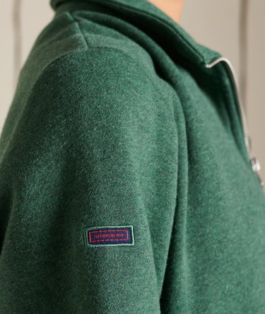 Loose Fit Embroidered Logo  Zip Henley Sweatshirt Image 3