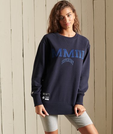 College Arch Oversized Crew Sweatshirt Image 1