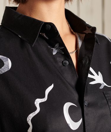 Oversized Boho Print Shirt Image 3
