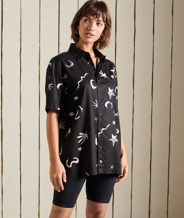 Oversized Boho Print Shirt Image 1