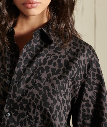 Oversized Boho Print Shirt Image 2