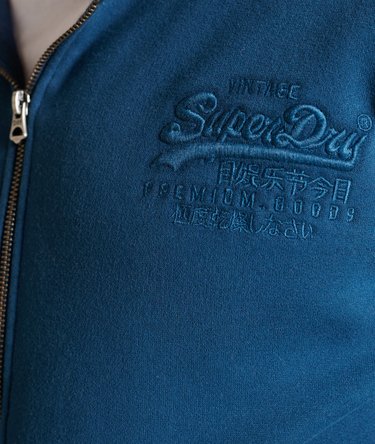Sweat &agrave; capuche zipp&eacute; ton sur ton Vintage Logo Image 4