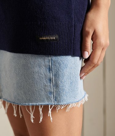 Übergroßer Pullover mit Rundhalsausschnitt aus Lammwolle Image 3