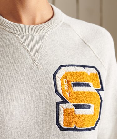 Organic Cotton Oversized Varsity Crew Sweatshirt Image 2