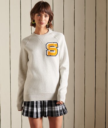 Organic Cotton Oversized Varsity Crew Sweatshirt Image 1