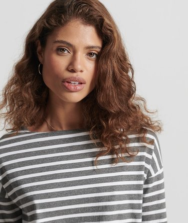 Camiseta a rayas de algod&oacute;n org&aacute;nico de alto gramaje Image 4