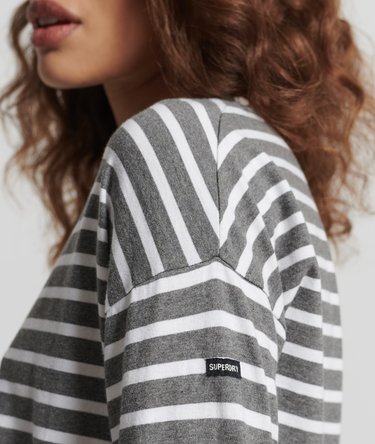 Camiseta a rayas de algod&oacute;n org&aacute;nico de alto gramaje Image 5