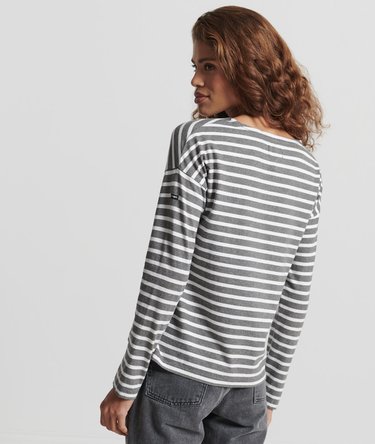 Camiseta a rayas de algod&oacute;n org&aacute;nico de alto gramaje Image 3