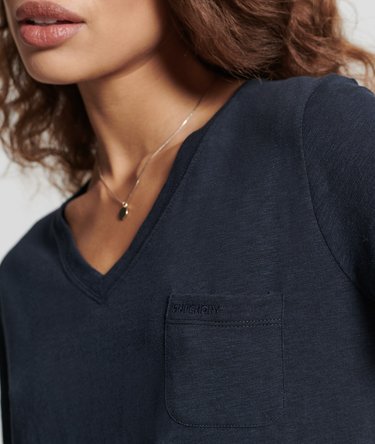 Organic Cotton Pocket V-Neck T-Shirt Image 3