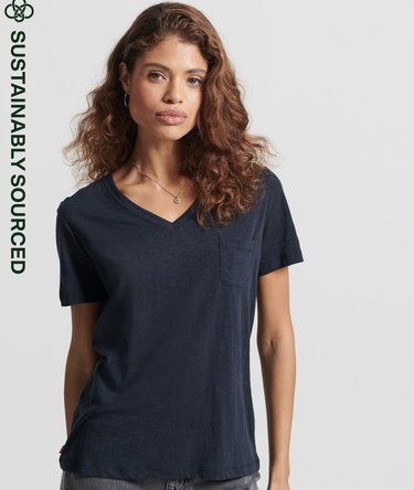 Organic Cotton Pocket V-Neck T-Shirt Image 2