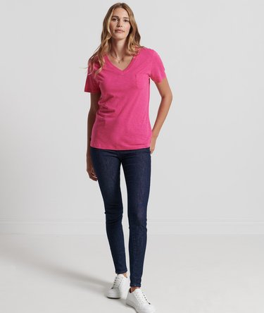 Organic Cotton Pocket V-Neck T-Shirt Image 2
