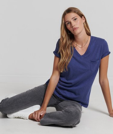 Organic Cotton Pocket V-Neck T-Shirt Image 3