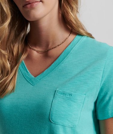 Organic Cotton Pocket V-Neck T-Shirt Image 4