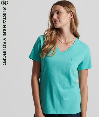 Organic Cotton Pocket V-Neck T-Shirt Image 1