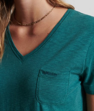 Organic Cotton Pocket V-Neck T-Shirt Image 4
