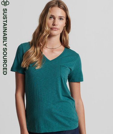 Organic Cotton Pocket V-Neck T-Shirt Image 1