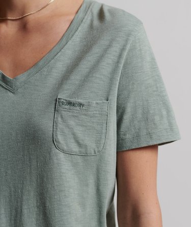 Organic Cotton Pocket V-Neck T-Shirt Image 3