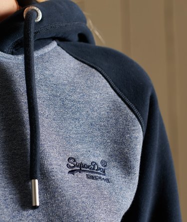 Loose Fit Vintage Logo Embroidered Baseball Hoodie Image 2