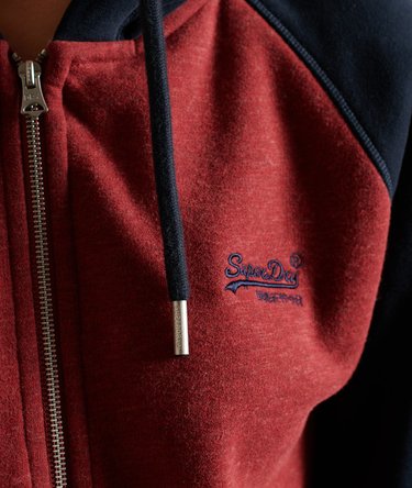 Loose Fit Vintage Logo Baseball Zip Hoodie Image 2