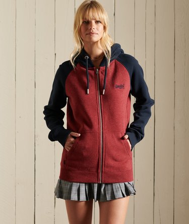 Loose Fit Vintage Logo Baseball Zip Hoodie Image 1