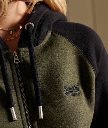 Loose Fit Vintage Logo Baseball Zip Hoodie Image 2