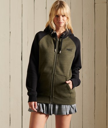 Loose Fit Vintage Logo Baseball Zip Hoodie Image 1