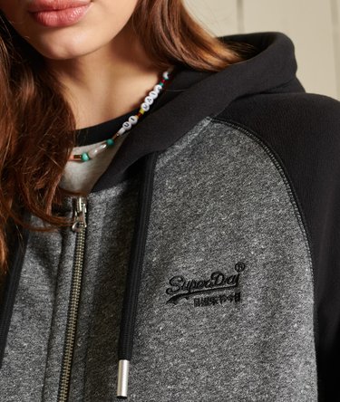 Loose Fit Vintage Logo Baseball Zip Hoodie Image 2