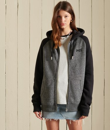 Loose Fit Vintage Logo Baseball Zip Hoodie Image 1