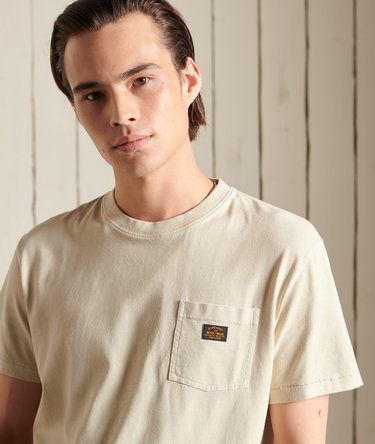 Organic Cotton Vintage Workwear Pocket T-Shirt Image 6