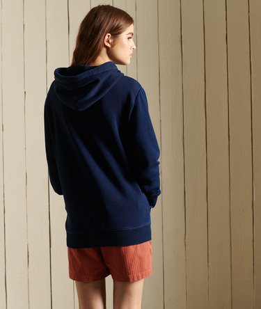 Loose Fit Vintage Logo Embroidered Hoodie Image 2