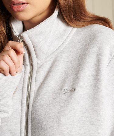 Chaqueta de chándal suelta con cremallera y logotipo bordado Vintage Logo Image 2