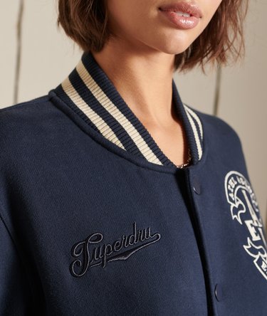 Oversized College Jersey Bomber Jacket Image 3