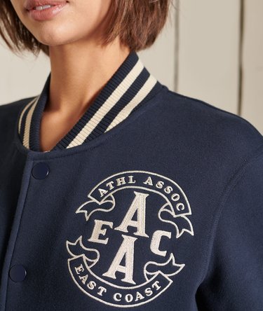 Oversized College Jersey Bomber Jacket Image 4