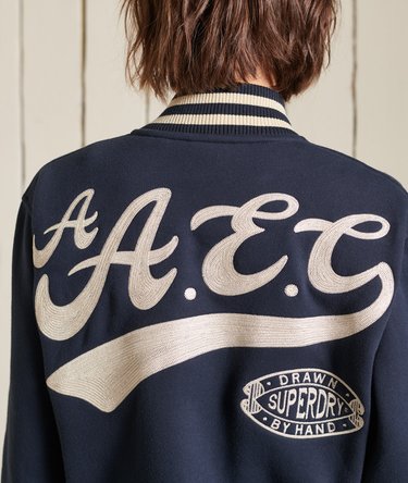 Oversized College Jersey Bomber Jacket Image 6